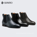 Modern Fancy Fashion Flat Ankle Length Chelsea Leather Boots For Men Winter